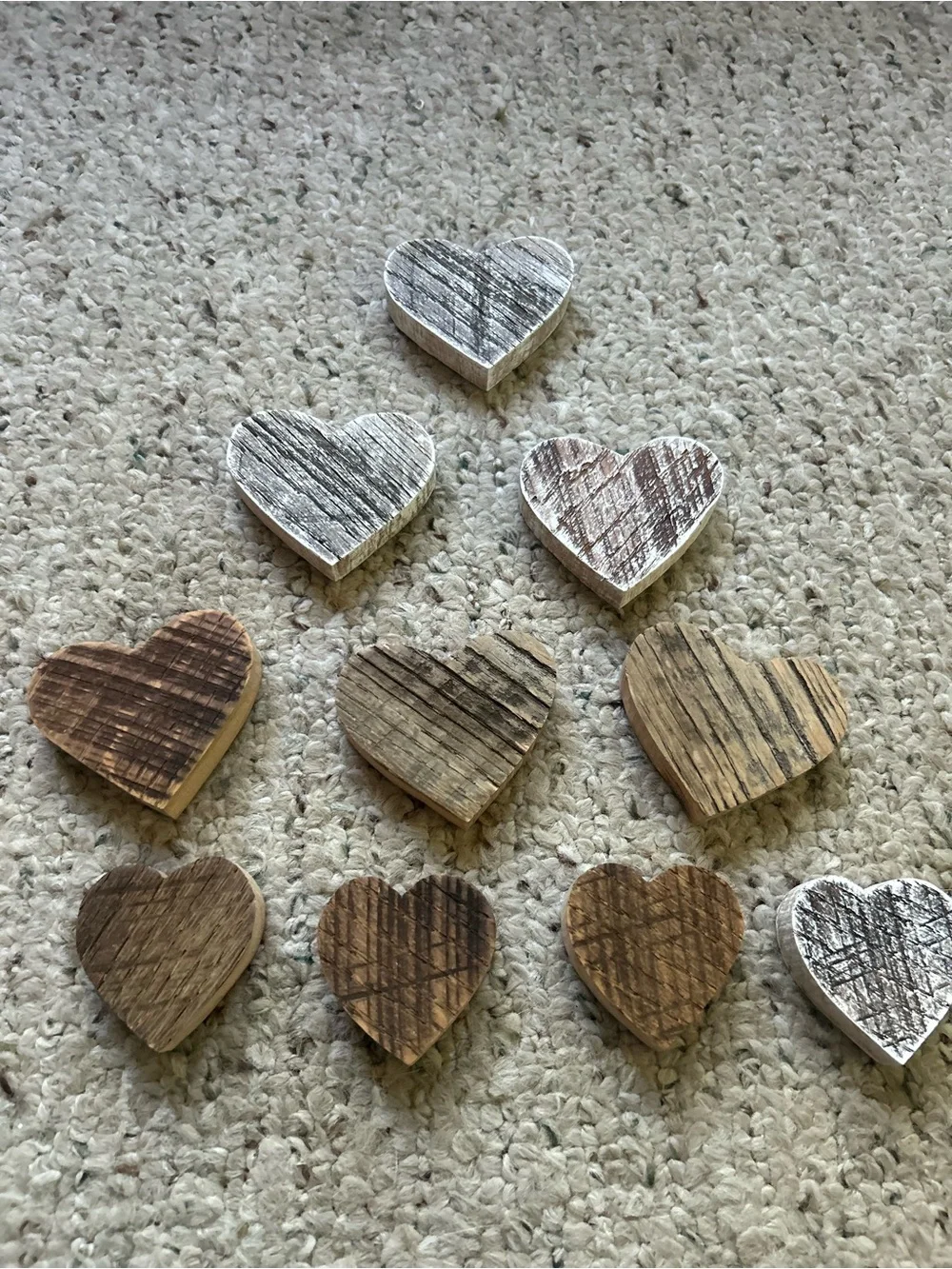 Rustic Wood Heart Wall Decor - Natural Brown and White
